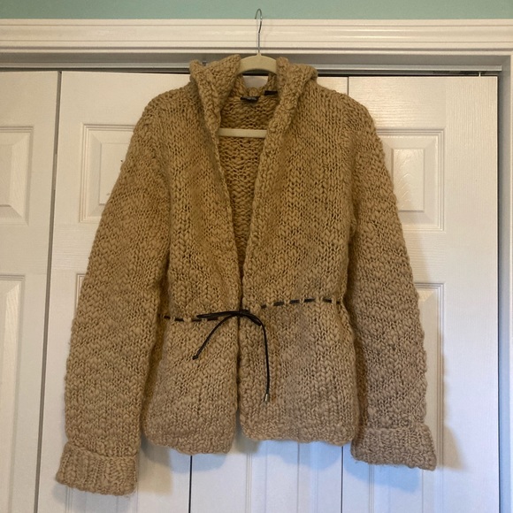 Wool knit hooded cardigan/sweater - Picture 2 of 5